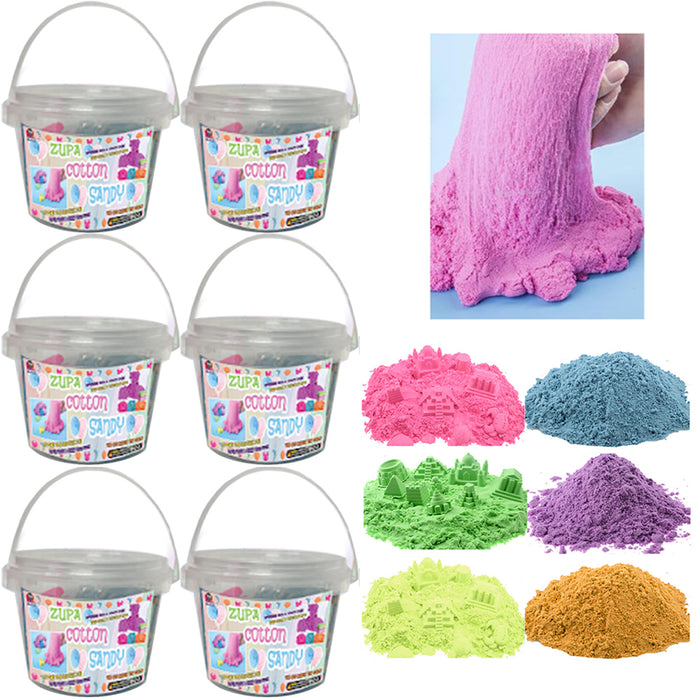 6 Pack Magic Sand Slime Kit – Cotton Sand Putty Foam Doh, Squishy Moldable Mud, Non-Toxic Kids DIY Sensory Toy