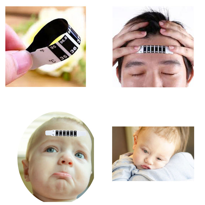 2 Pc Forehead Thermometer Strip Disposable Reusable Baby Fever Body Temperature