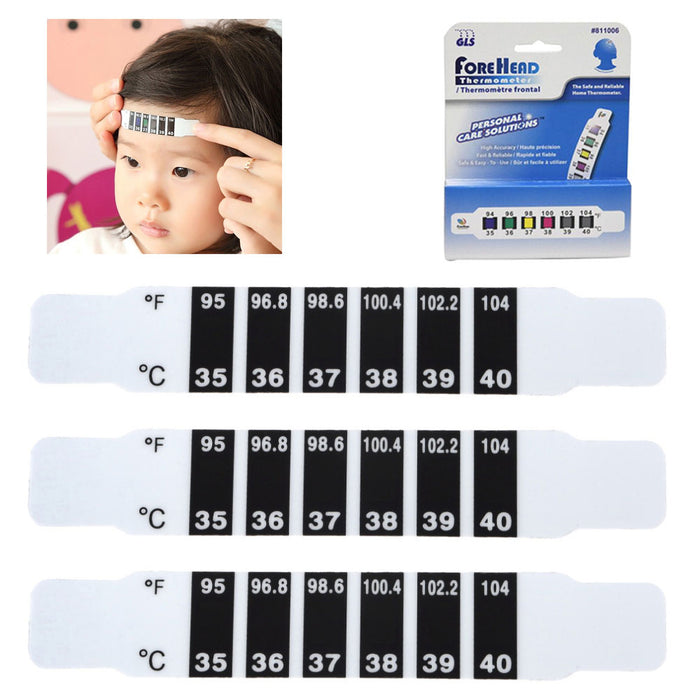 3 Forehead Head Thermometer Strip Baby Kids Reusable Fever Body Temperature Test