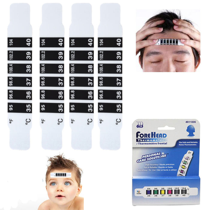 4 Forehead Thermometer Strip Adult Baby Kid Reusable Head Fever Body Temperature