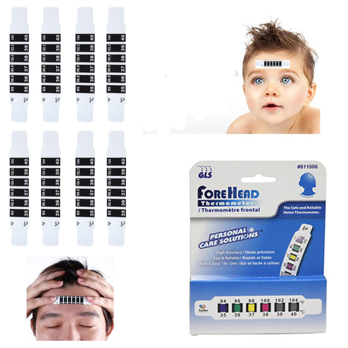 8 Forehead Thermometer Strip Adult Baby Disposable Head Fever Body Temperature !
