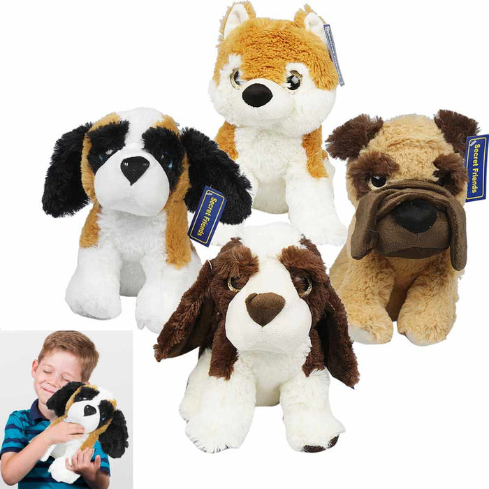 2 Soft Plush Puppies 12" Stuffed Animal Puppy Cozy Bedtime Toy Cute Kids Gift