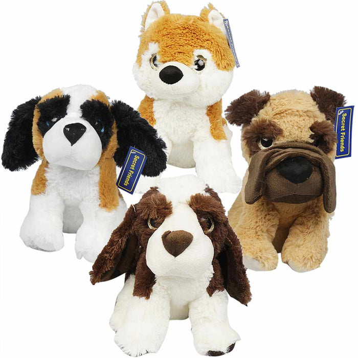 2 Soft Plush Puppies 12" Stuffed Animal Puppy Cozy Bedtime Toy Cute Kids Gift