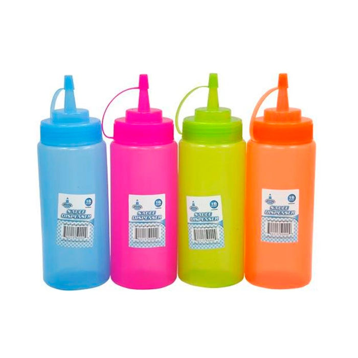 4 Plastic Squeeze Bottle 16 Oz Condiment Ketchup Mustard Mayo Dispenser Oil Salt