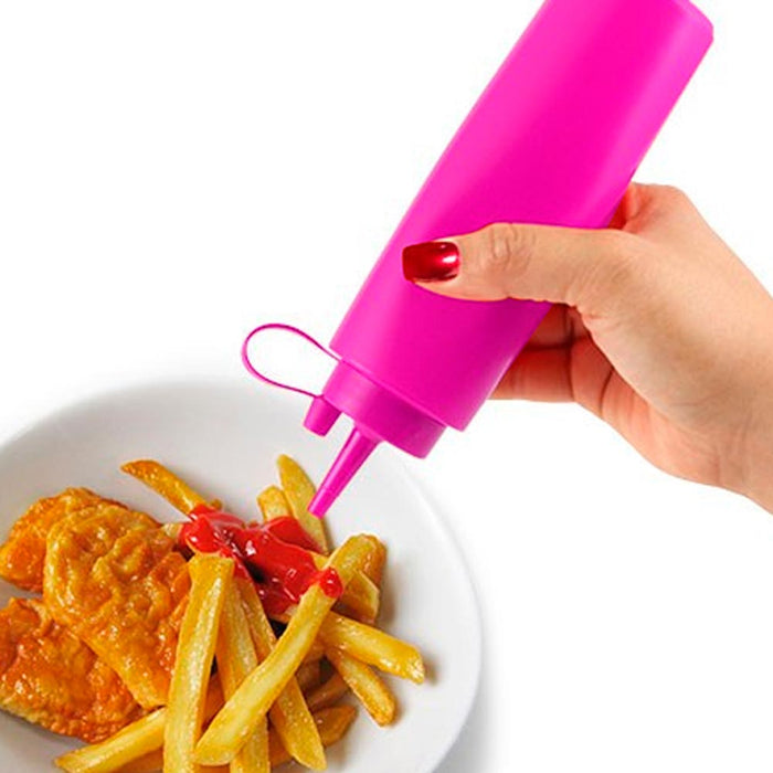 4 Plastic Squeeze Bottle 16 Oz Condiment Ketchup Mustard Mayo Dispenser Oil Salt