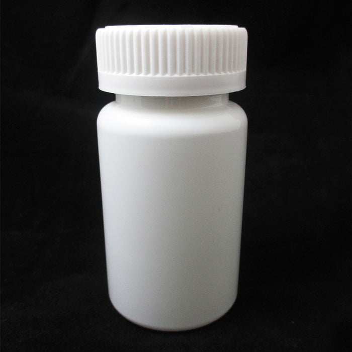 50 Empty White Plastic Pill Bottles Cap Medicine Container Vitamin Capsule