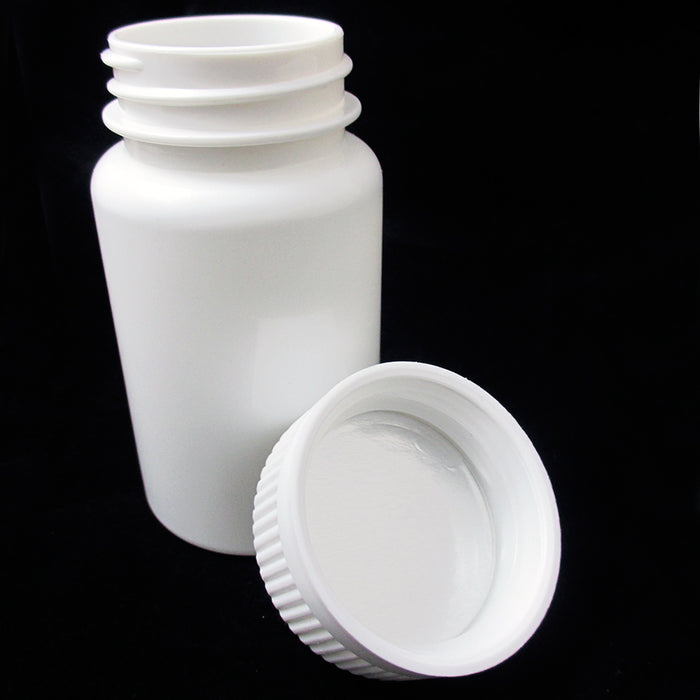 50 Empty White Plastic Pill Bottles Cap Medicine Container Vitamin Capsule