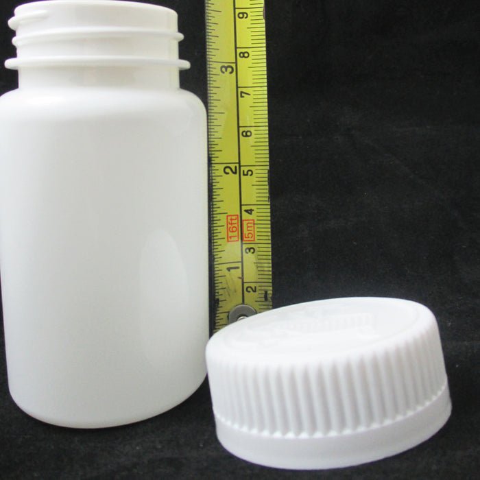 2 x Pill Bottle Storage Container Pet Tin Vial White 100ml Safety Cap Medicine