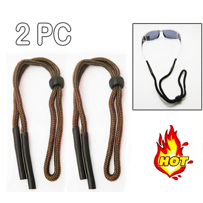 2 Universal Fit Rope Eyewear Retainer Sunglass Cord Brown Eye Glass Holder Strap