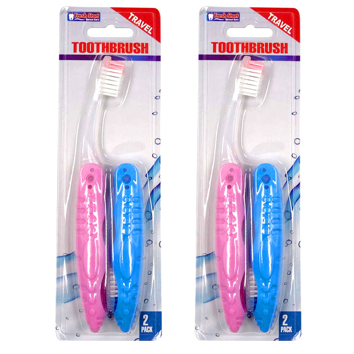 4 Portable Disposable Foldable Folding Toothbrush Case Travel Hygiene Oral Care
