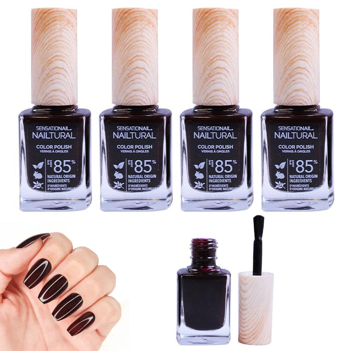 4 Pc Dark Purple Natural Nail Polish Plum Manicure Pedicure Vegan Cruelty Free