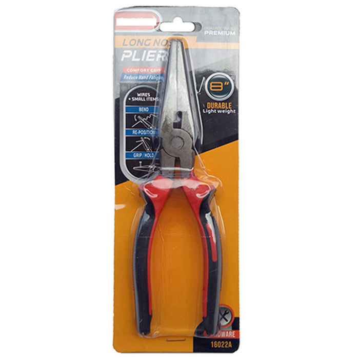 1 Long Nose Pliers 8" Heavy Duty Comfort Grip Premium Quality Wire Stripper Tool