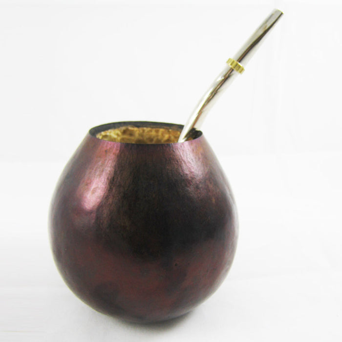 4 Pc Argentina Yerba Mate Tea Gourd Cup Straw Bombilla 6 Oz Leaf Bag Kit Combo