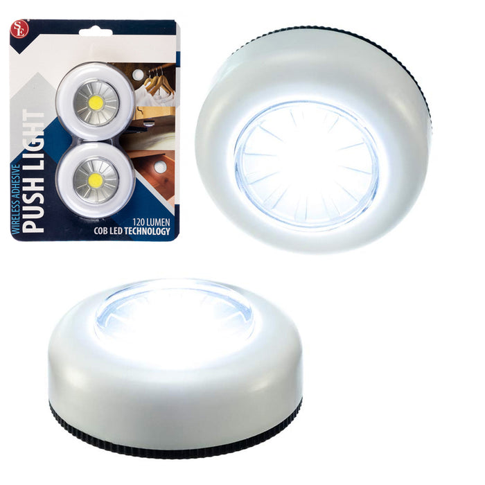 4 Pc COB LED Night Light Push Stick On Wireless Closet Cordless Battery Operated