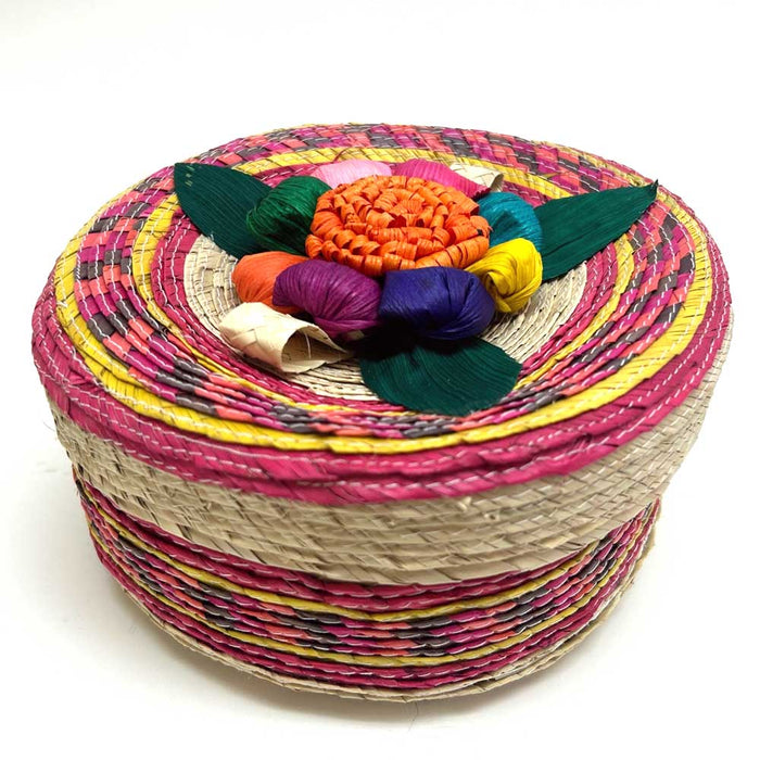 2 Genuine Mexican Handwoven Tortilla Basket 7" Tortillero Container Warmer Bowl