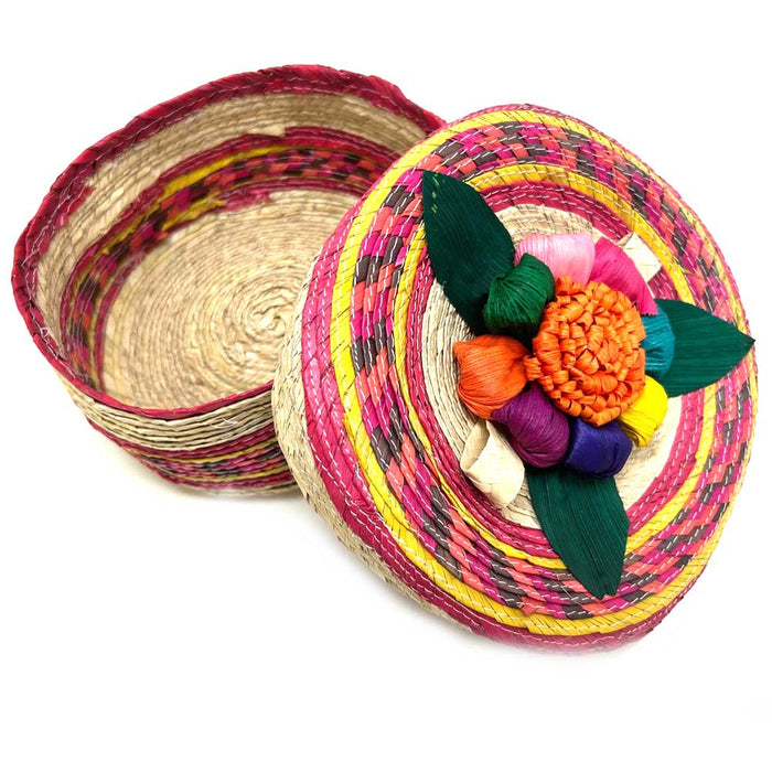 2 Genuine Mexican Handwoven Tortilla Basket 7" Tortillero Container Warmer Bowl