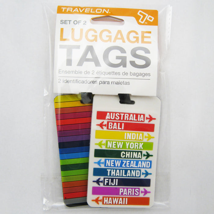 2 Rainbow Luggage Tags Cruise Travel Bag Suitcase Baggage Office Name Address ID
