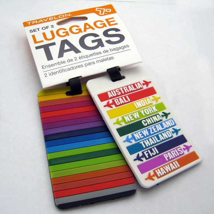 2 Rainbow Luggage Tags Cruise Travel Bag Suitcase Baggage Office Name Address ID