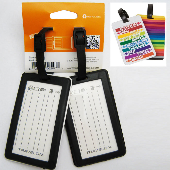 2 Rainbow Luggage Tags Cruise Travel Bag Suitcase Baggage Office Name Address ID