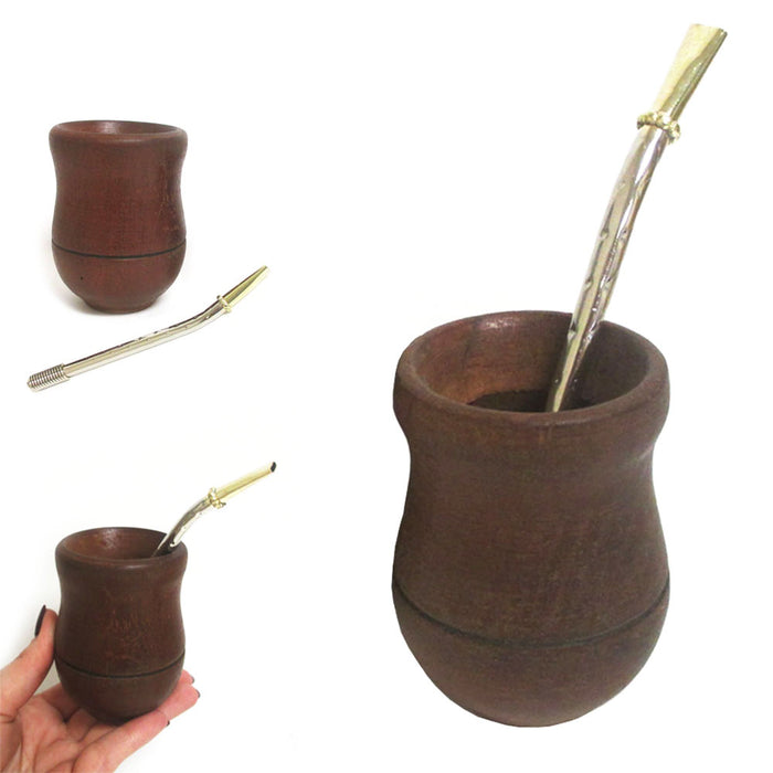 Argentina Mate Gourd Kit Yerba Tea With Straw Bombilla Set Detox Drink New 8426