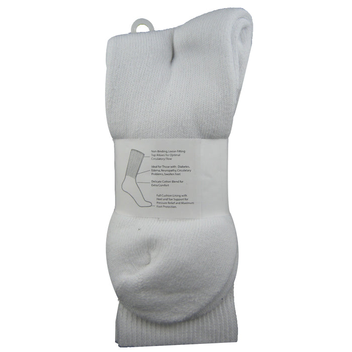6 Pairs Diabetic Crew Circulatory Socks Health Support Mens Loose Fit Sz 9-11 !