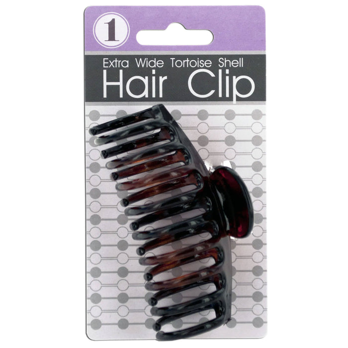 6 Pc Hair Claw Clips 3.5" Jaw Clip Jumbo Tortoise Shell Design Banana Clamp Updo