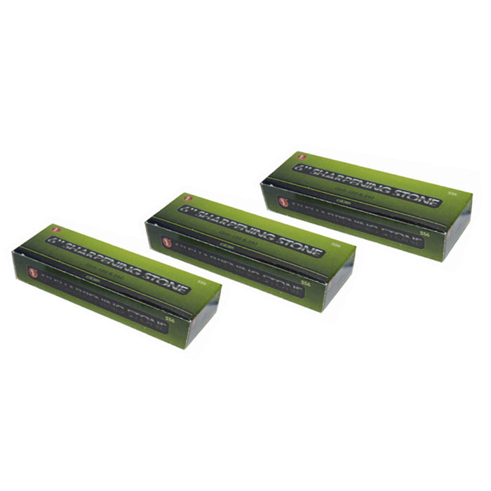 3 Pack 6" Aluminium Oxide Sharpening Stone Dual Hone Grit Knife Blade Sharpener