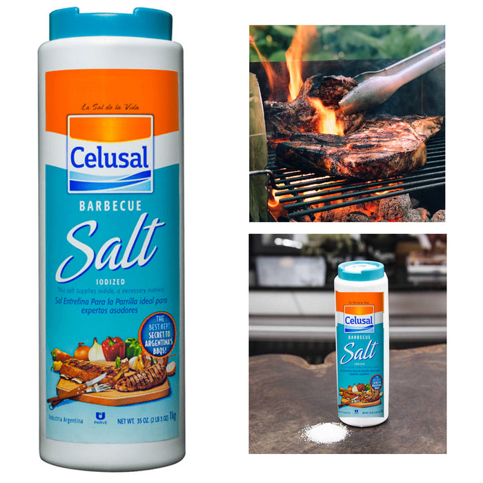 2 Pc Celusal Barbeque Grill Salt Sal Parrillera Argentina BBQ Iodized Seasoning