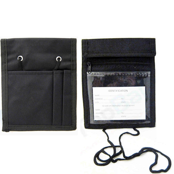 ID Badge Press Pass Passport Holder Hanging Neck Wallet Organizer Window Pouch