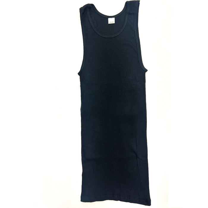 9PC Men Ribbed Tank Top A-Shirt 100% Cotton Undershirt Workout Gym Black 3XL