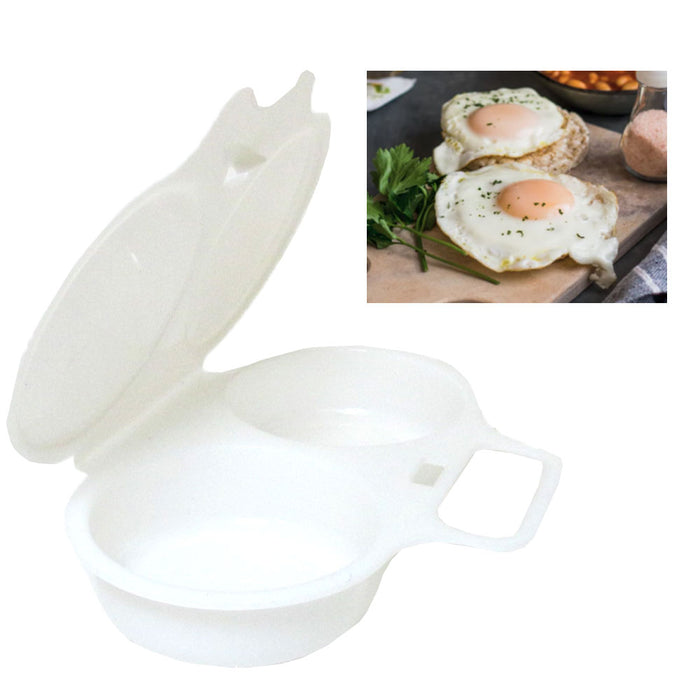 4 Microwave Oven Two Egg Poacher Sandwich Breakfast Instant Cooker Kitchen Tool