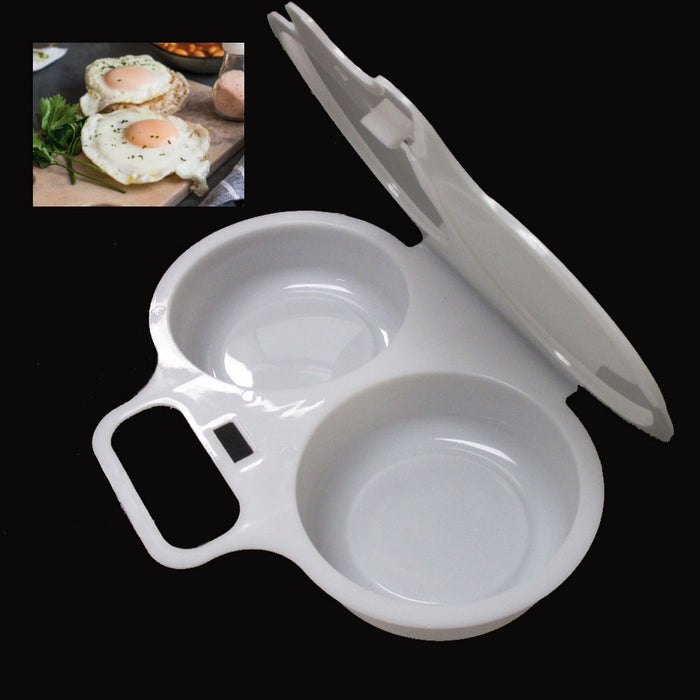4 Microwave Oven Two Egg Poacher Sandwich Breakfast Instant Cooker Kitchen Tool