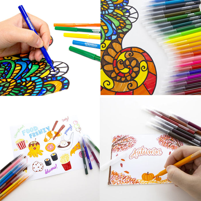 40 Pc Washable Markers Colors Fine Point Coloring Books Art School Drawing Sets