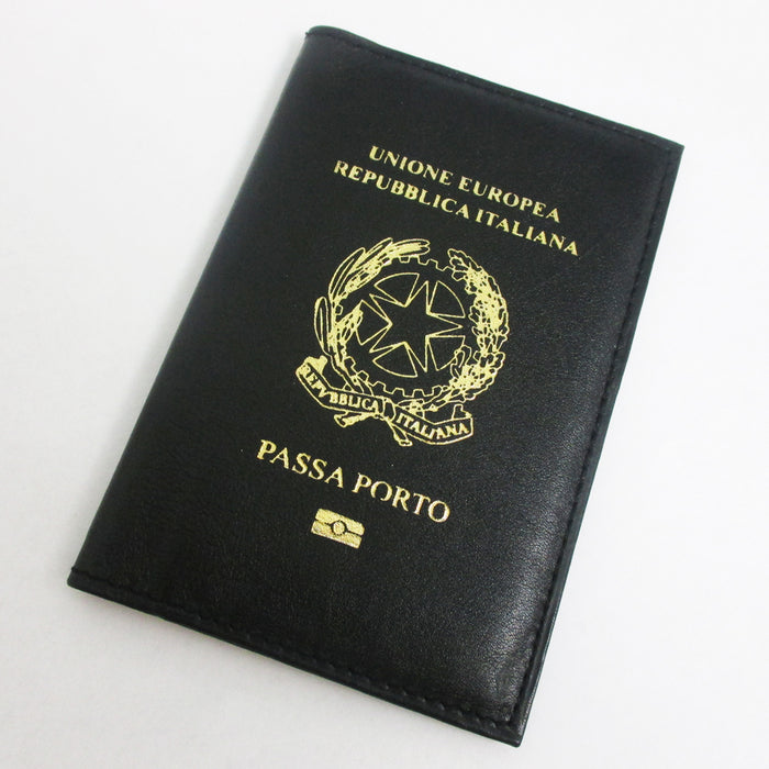 Italian Italy Genuine Leather Passport Cover Holder Protector Europe Union New