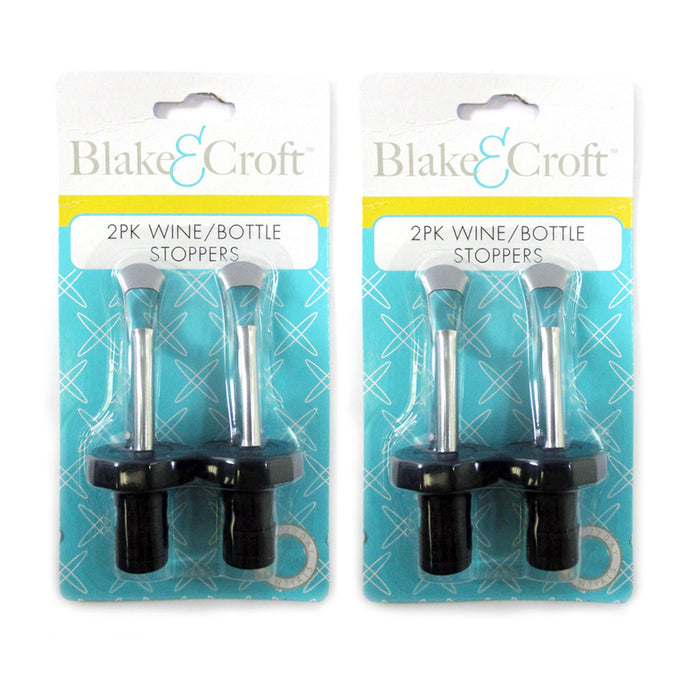 4 Pc Bottle Stoppers Wine Cork Fresh Saver Vacuum Sealer Preserver Airtight Set