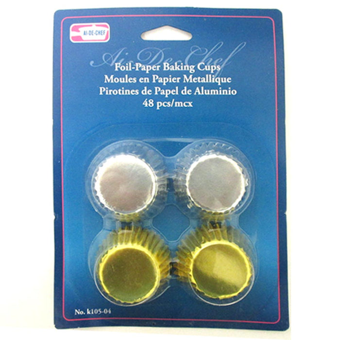 48 Pc Paper Cupcake Cup Aluminium Foil Muffin Baking Cups Liners Cupcakes Case