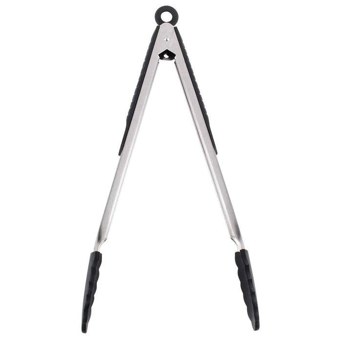 2pc Silicone Stainless Steel Kitchen Tongs Salad BBQ Heavy Duty Food Serving 12"