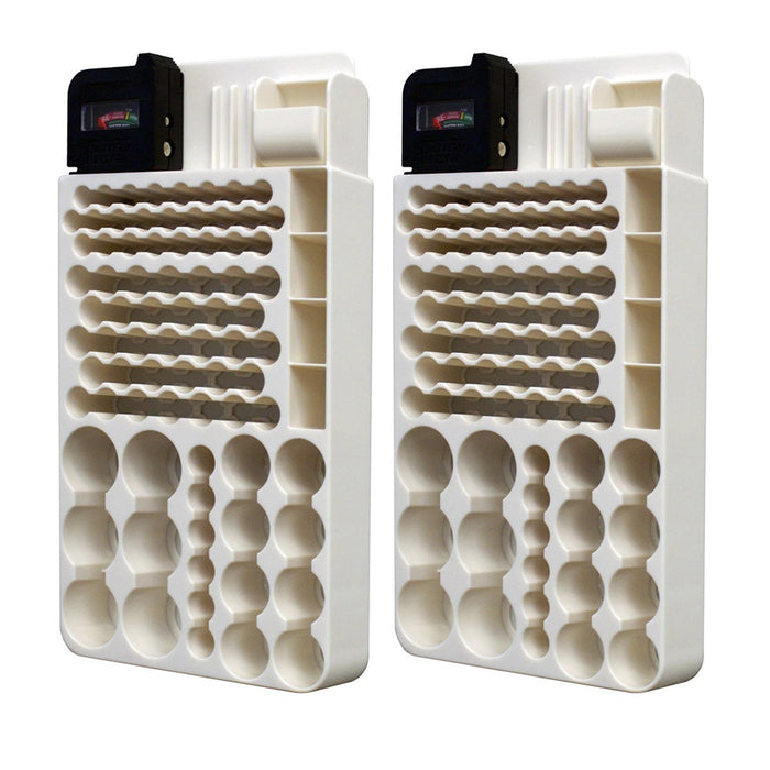 2Pk 82 Battery Storage Organizer Removable Tester Storage Rack Holder AA AAA 9V