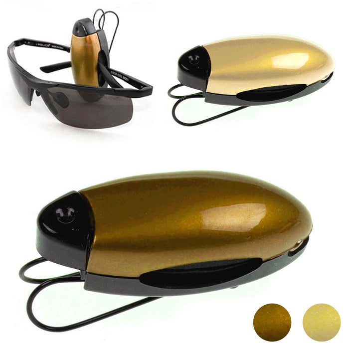 4pc Gold Black Car Sun Visor Clip Holders Sunglasses Reading Eyeglasses Card New