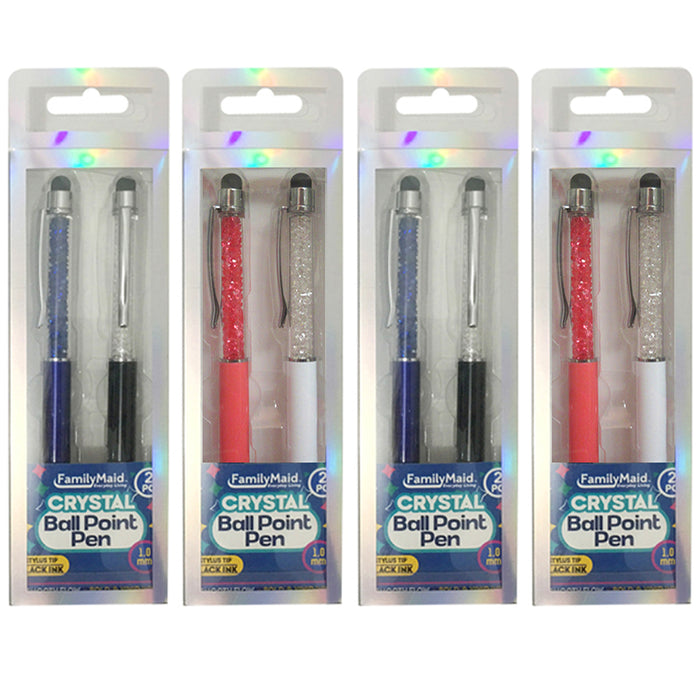 8 Pc Crystal Ball Point Touch Screen Pen Stylus Cell Phone iPhone iPad Tablet
