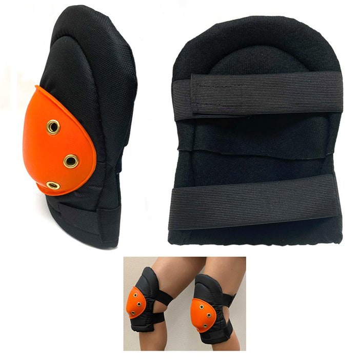 New 2 Pc Plastic Cap Knee Pads Heavy Duty Set Plumber Carpenters Builder Comfort