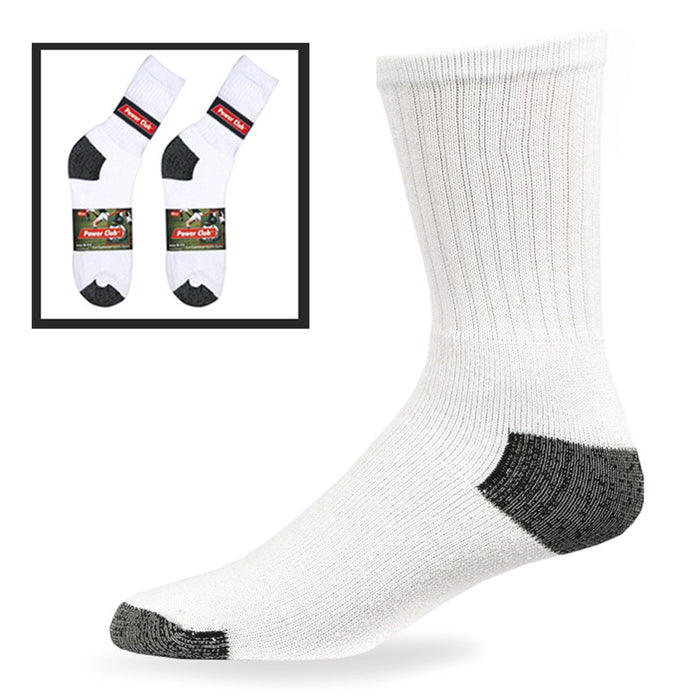 4X Pairs Mens Sports Crew Socks Cotton Calf Cushioned Athletics White Size 10-13