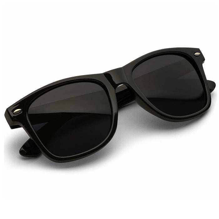 2 Mens Classy Style Retro Sunglasses Polarized Womens Fashion Frame Square Black