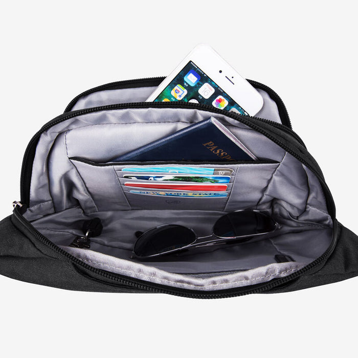 Travelon Anti-Theft Metro Waistpack RFID Waist Bag FannyPack Wallet Black Travel