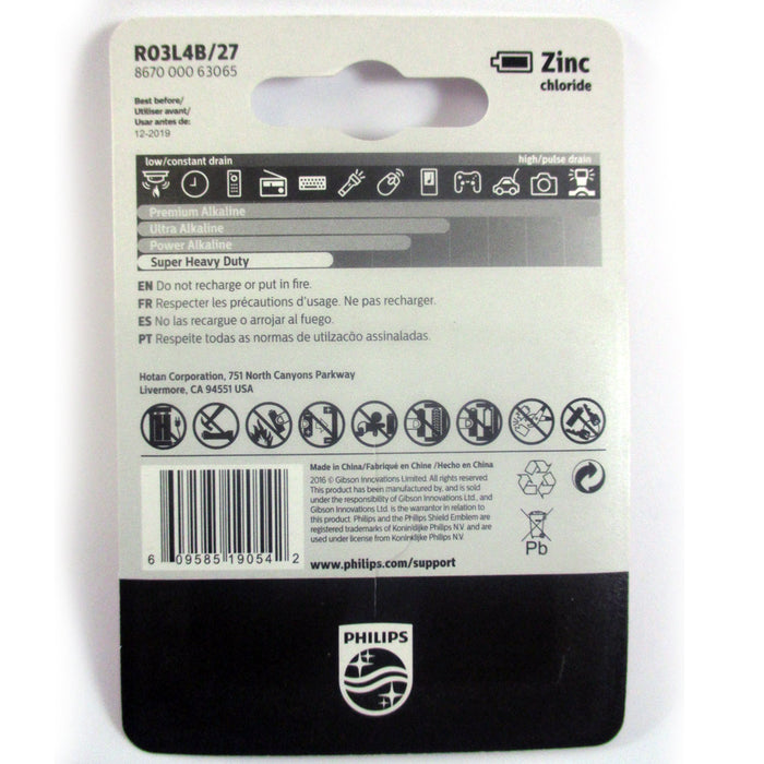 40 Philips R03P AAA 1.5V Super Heavy Duty Battery Carbon-Zinc Triple A Batteries