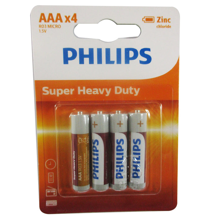 24 Pc AAA Batteries Philips Triple A R03P 1.5V Zinc Chloride Battery Toys Remote