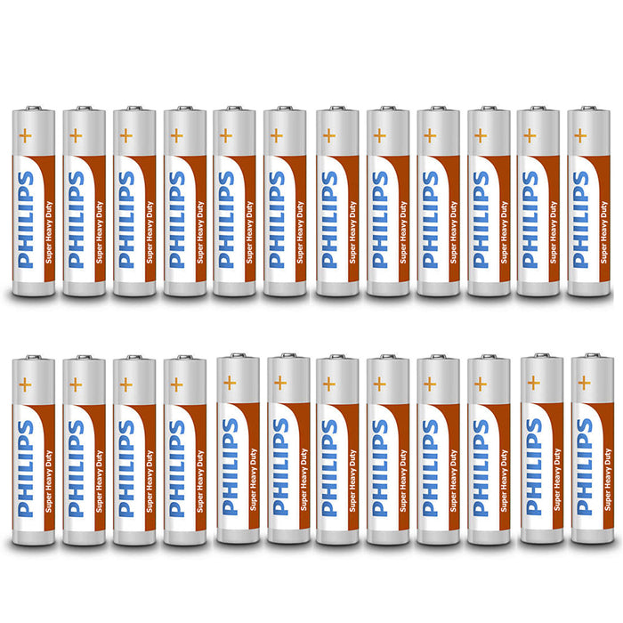 24 Pc AAA Batteries Philips Triple A R03P 1.5V Zinc Chloride Battery Toys Remote