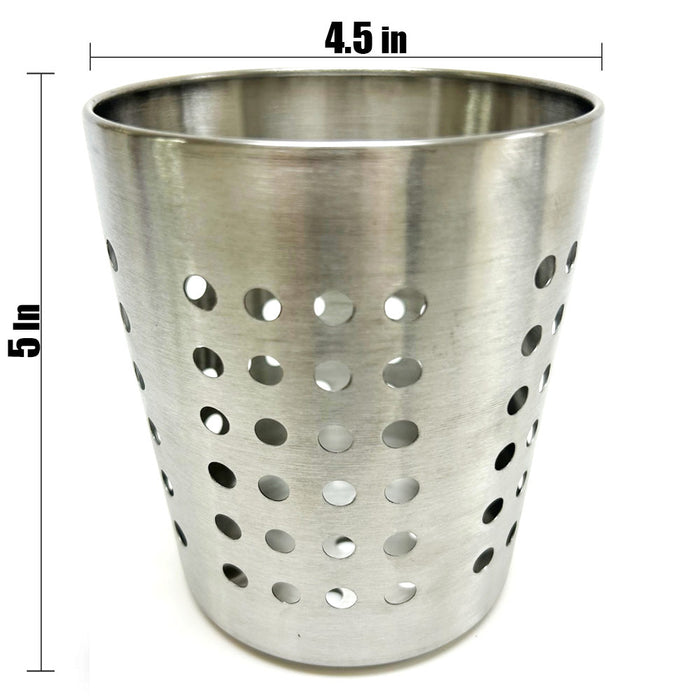 2 Kitchen Utensil Holder Utility Sturdy Stainless Silverware Holder Home Office