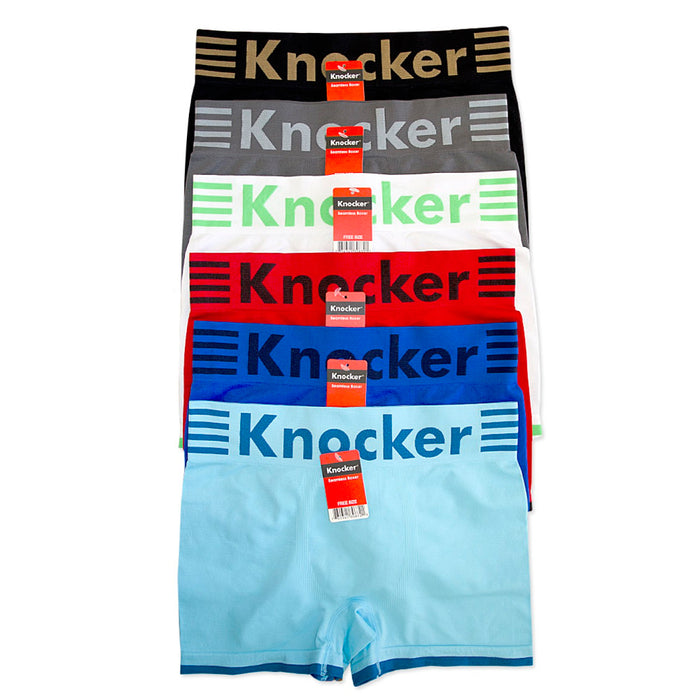 12 Men Boxer Briefs Knocker Seamless Microfiber Underwear Wholesale One Size New