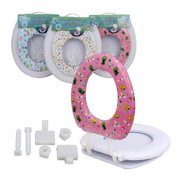 2 in 1 Toilet Seat with Soft Cushion Adults Children Elongated Shape Universal